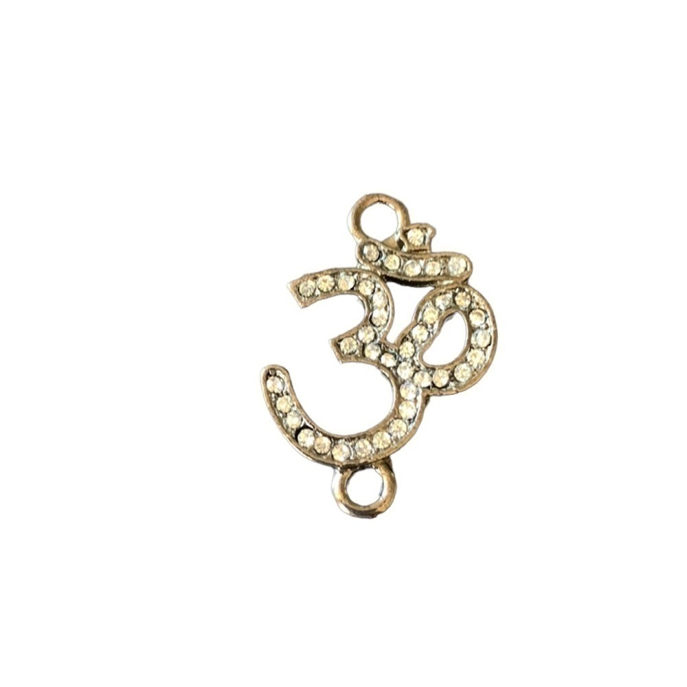 Pewter‎ and Crystal Om Charm